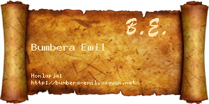 Bumbera Emil névjegykártya